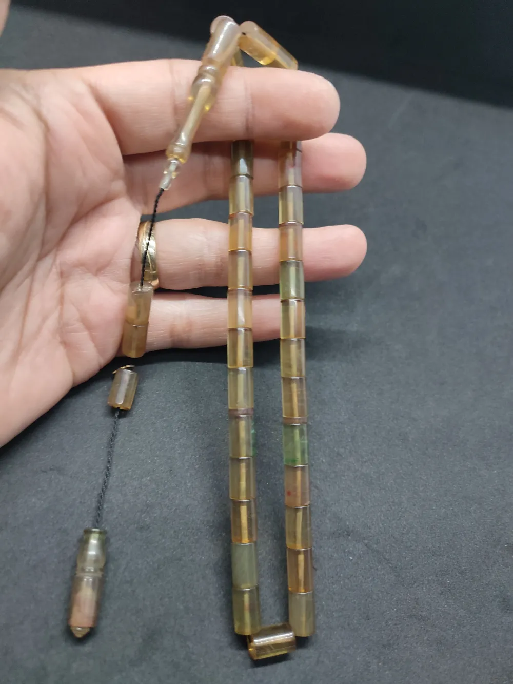 Uğur Şener Usta Eseri̇ 0.6 Şeffaf Deli̇m Çi̇ft Kat Ci̇lalı Ok Gi̇bi̇ Sıkma Kehri̇bar küçük resim 4