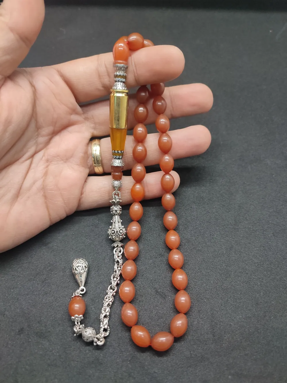 İmame Mermi̇ Kovanı Ve 925 Ayar Gümüş Nakkaş Kombi̇nli̇ Yemen Zar küçük resim 4