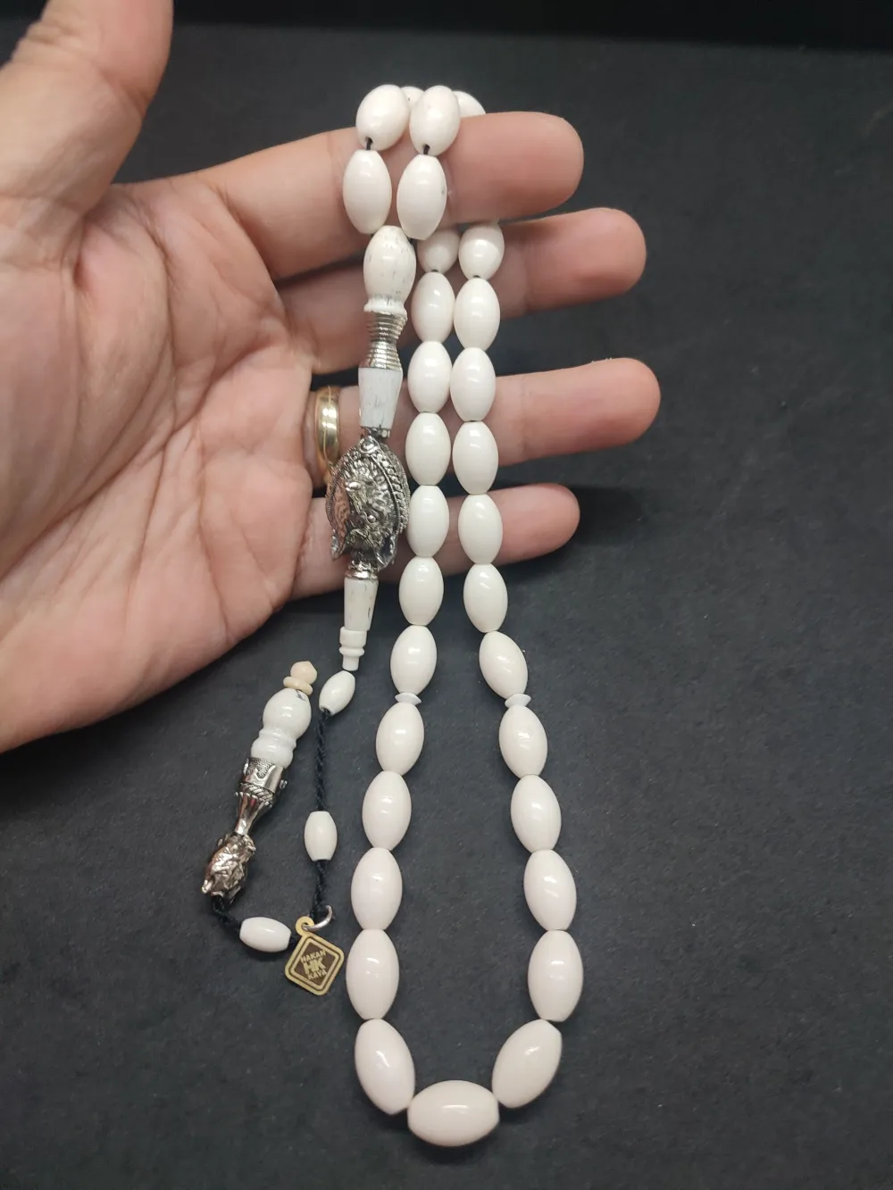 Hakan Kaya Usta  El İşçi̇li̇kli̇ Ağır Gümüş Nakkaşlı İri̇ Boy Deve Kemi̇ği̇ küçük resim 4