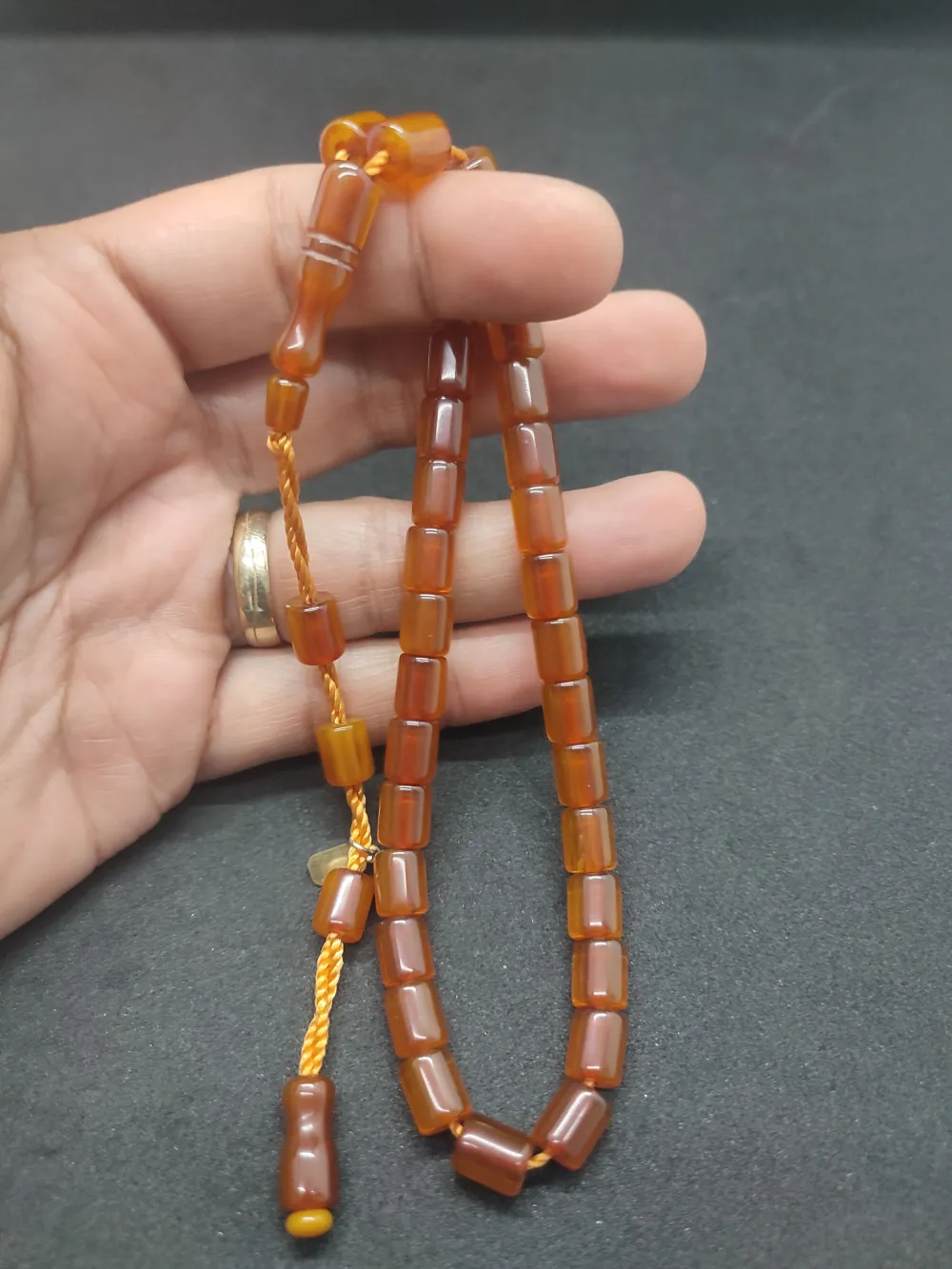 Dabbas Usta Eseri̇ İmzalı El Boy Alman Faturan Sıkma Kehri̇bar küçük resim 4