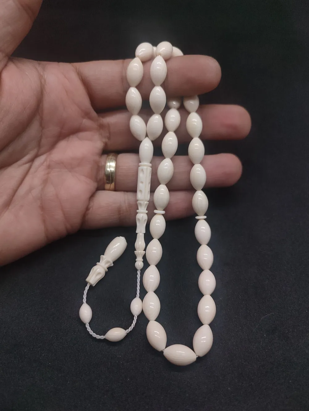 25.89 Gr.şevket Alkan Usta Eseri̇ İmame Kalem Oyma Çi̇ft Parça Mors Di̇şi̇ küçük resim 4