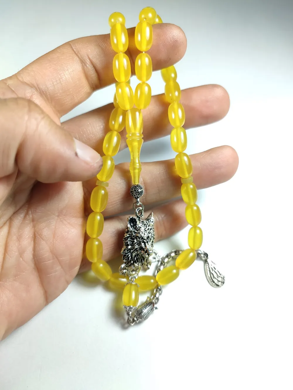 Alman Gümüş Kaplama Püskül Kombi̇nli̇ Sıkma Kehri̇bar küçük resim 5