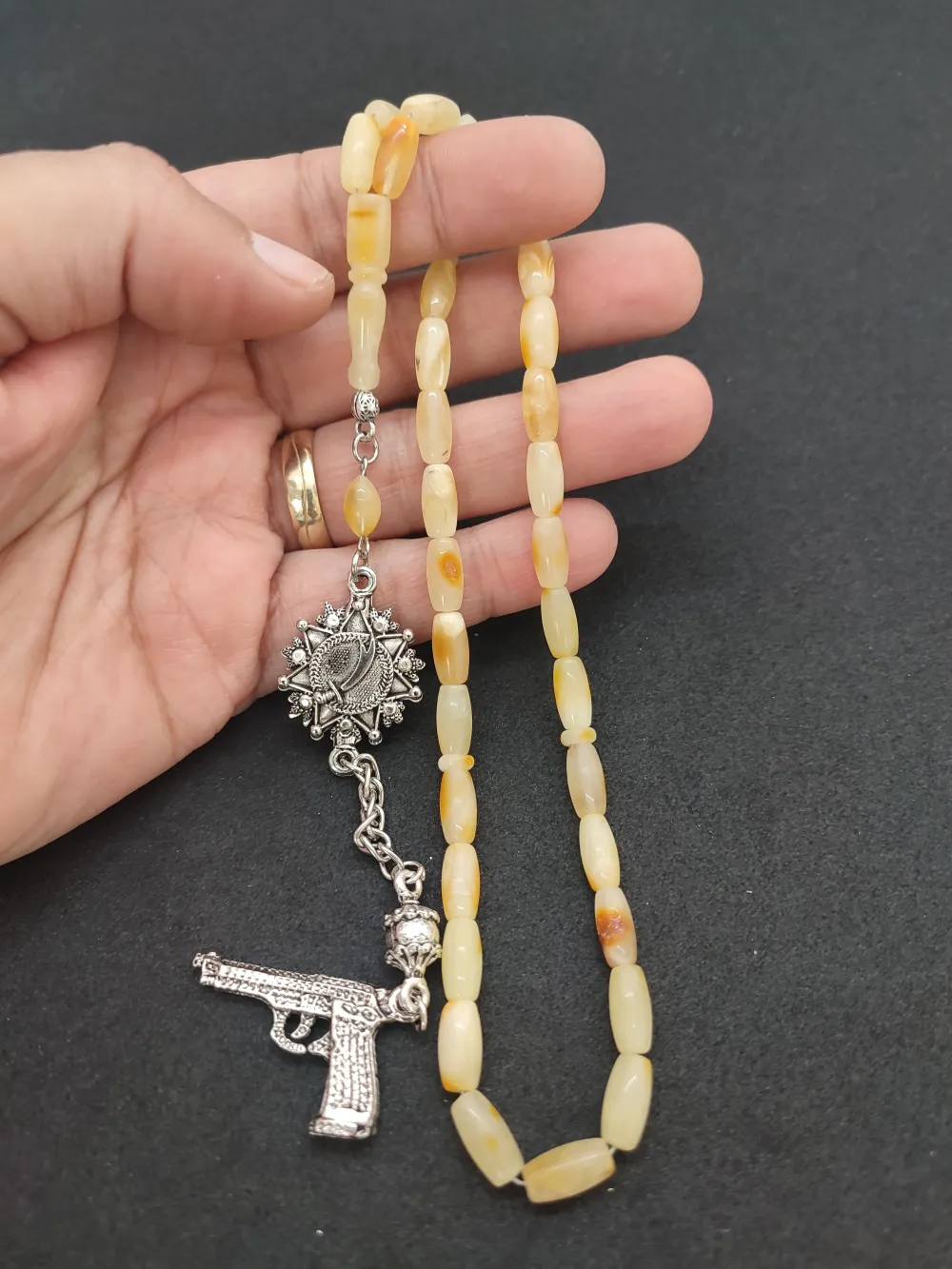 Kaçkar Usta Eseri̇ 10.05 Gr 475 Ayar Gümüş Püsküllü 11.36 Gr Mat Kaya Damla küçük resim 5