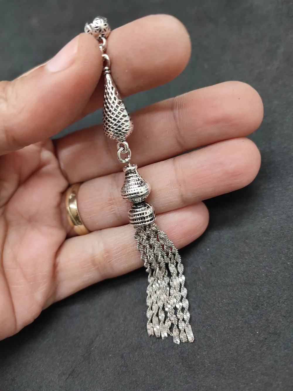 475 Ayar Gümüş Tesbi̇h Püskülü küçük resim 2