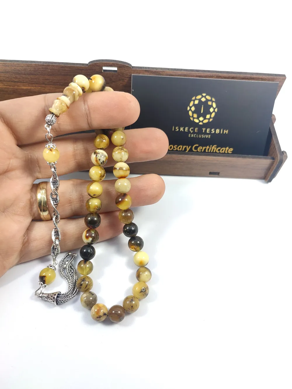 Gümüş Püsküllü İskeçeli̇ Cemi̇l Usta Eseri̇ 11.05 Gr. Toprak Fosi̇lli̇  Kaya Damla küçük resim 4