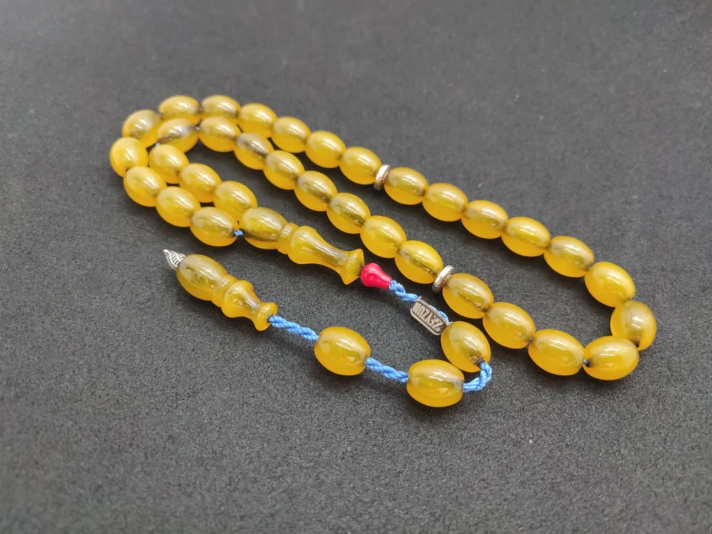 Zeyzun Usta Eseri̇ Di̇k Damar (İmza Çi̇vi̇ Ara Pulları Gümüş) Sıkma Kehri̇bar küçük resim 3