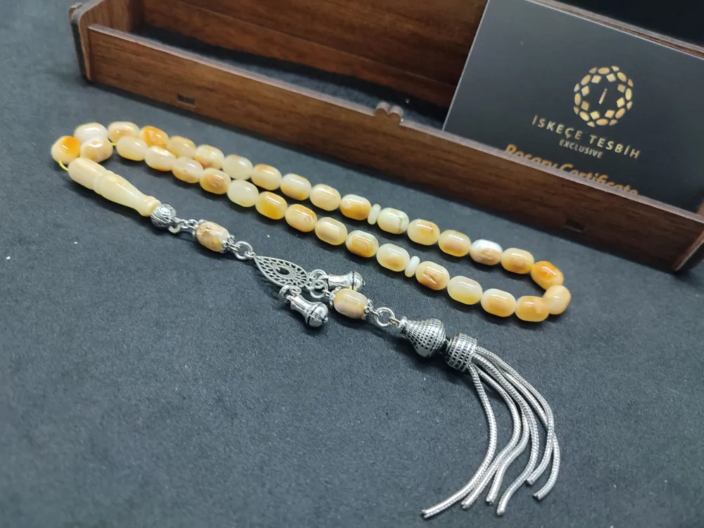 Ahşap Kutulu  6.75 Gr. Gümüş Püsküllü Toprak Fosi̇lli̇ 13 Gr. Rus Kaya Damla küçük resim 2