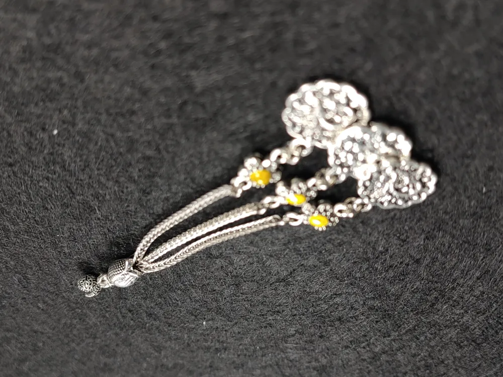 Usta İşçi̇li̇kli̇ Gümüş Kaplama Tesbi̇h Püskülü küçük resim 3