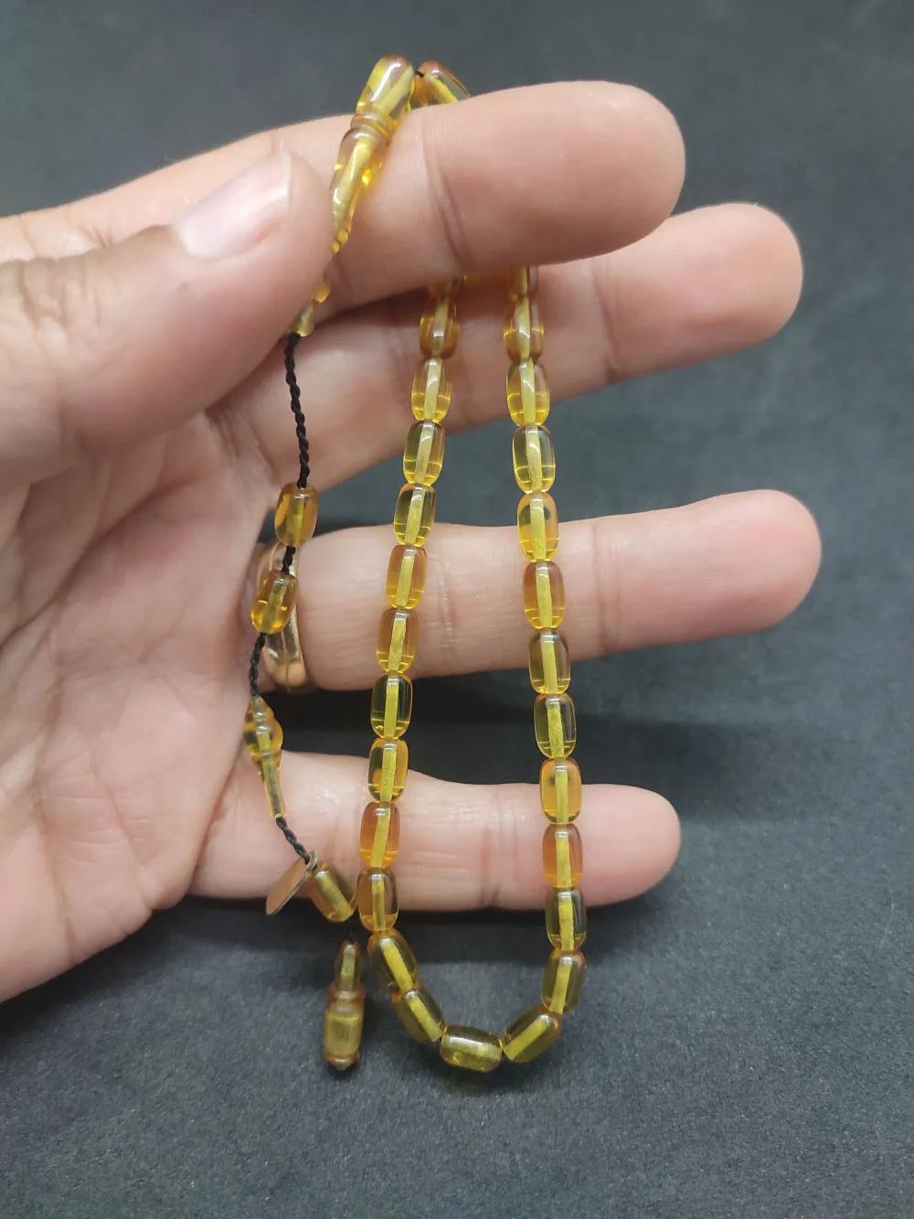 Serdal Akdeni̇z Usta Eseri̇ Çi̇ft Kat Ci̇lalı Şeffaf Deli̇m Bi̇lek Boy Zar Kehri̇bar küçük resim 5