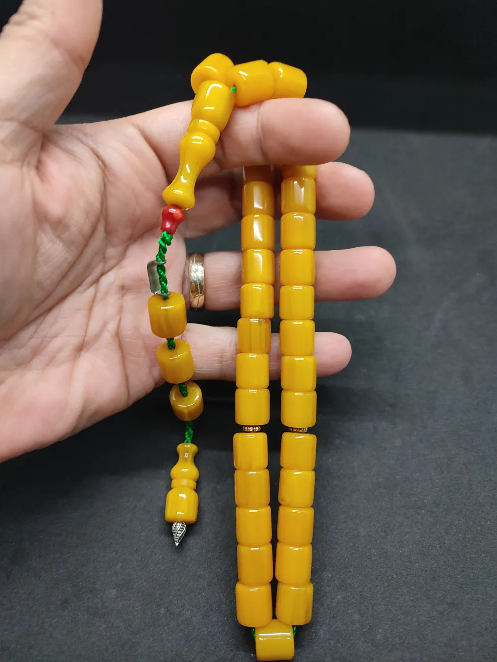 Zeyzun Usta Eseri̇ (İmza Çi̇vi̇ Ara Pulları Gümüş) Sıkma Kehri̇bar küçük resim 3