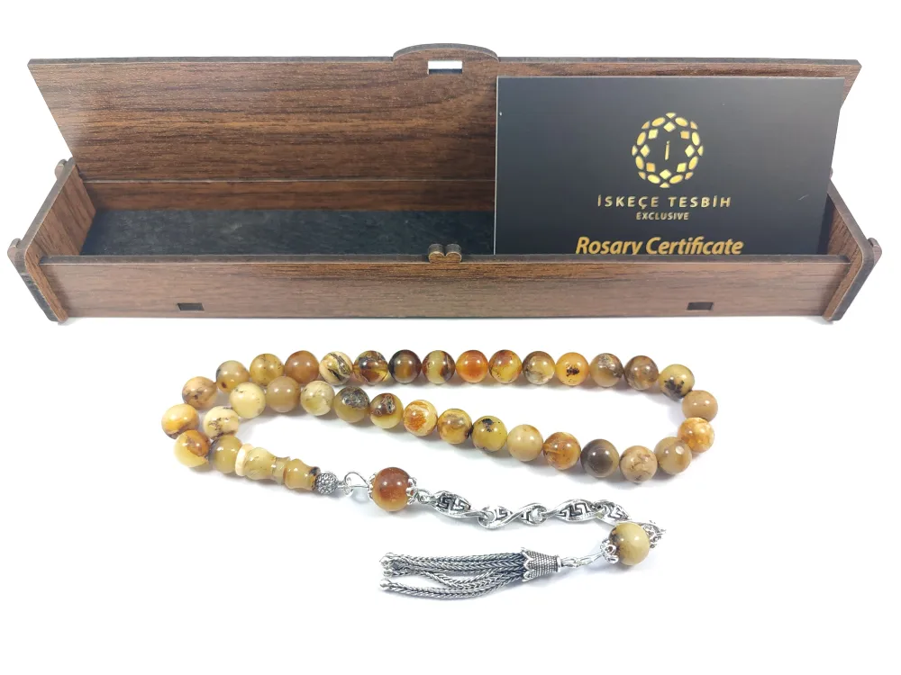 Gümüş Püsküllü İskeçeli̇ Cemi̇l Usta Eseri̇ 11.05 Gr. Toprak Fosi̇lli̇  Kaya Damla