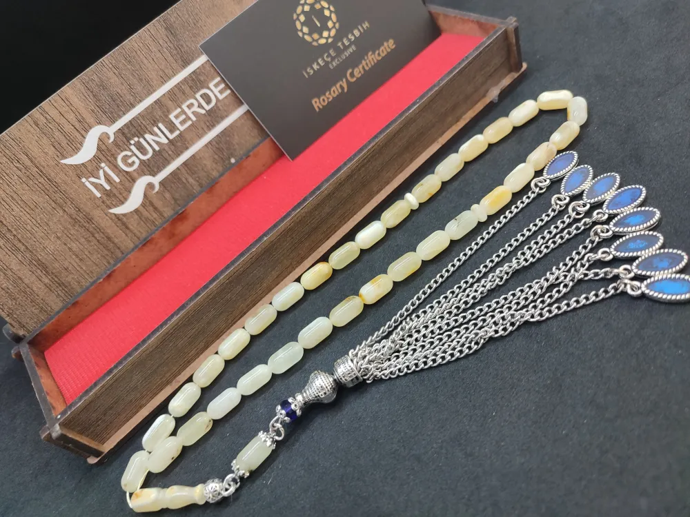 Ahşap Kutulu 475 Ayar Gümüş Püsküllü Kali̇ngrad Kaya Damla 11.50 Gr. küçük resim 3