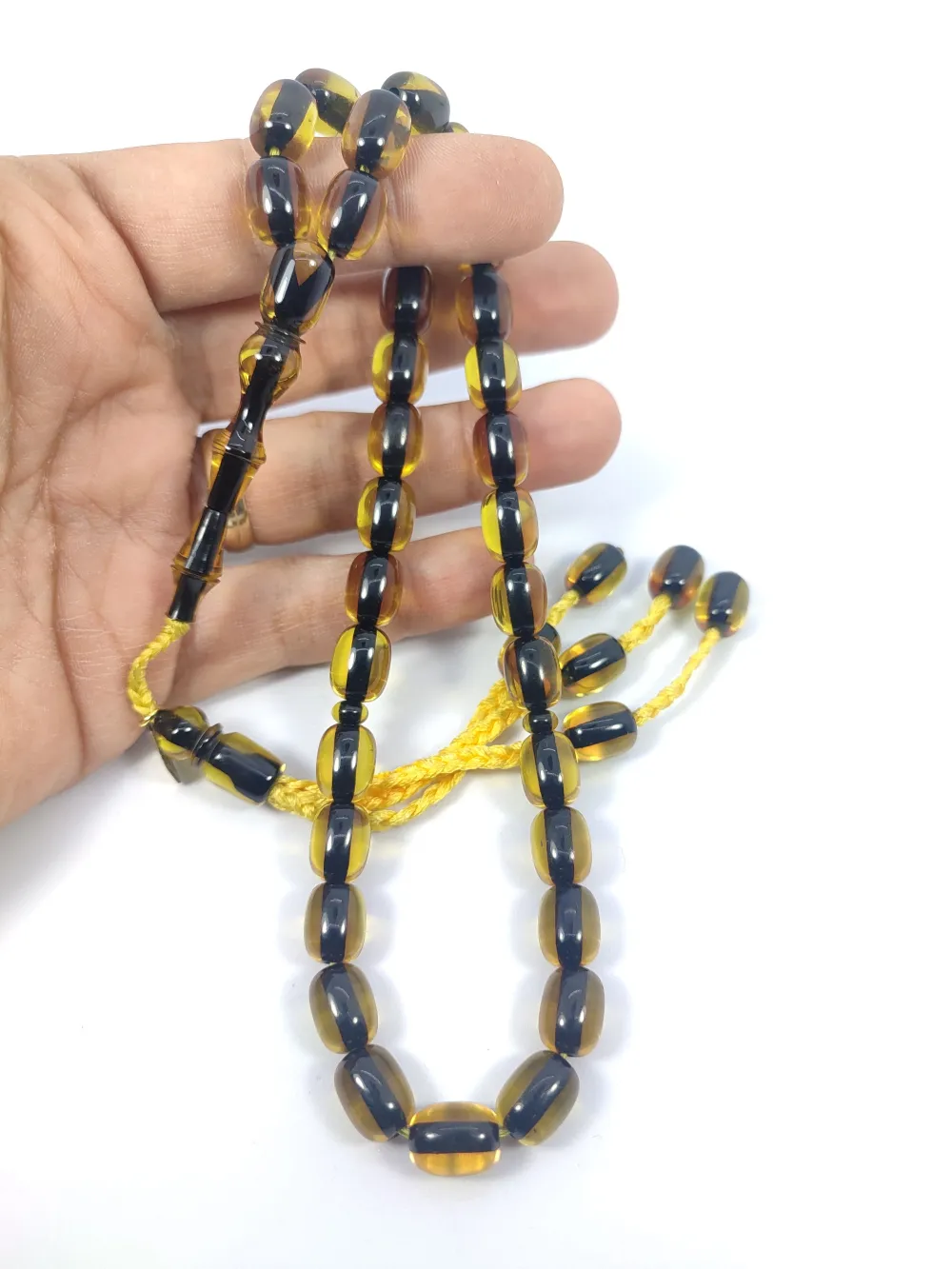 Junai̇d Hasan Usta İmzalı 12 Kat İpe Di̇zi̇lmi̇ş Eski̇ Usul Ateş-İ Kehri̇bar küçük resim 5