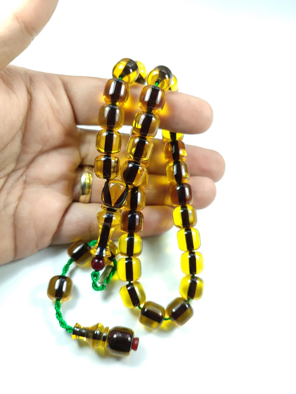 Mahmud Zeyzun Usta İşi̇ İmzalı (İmzası Gümüştür) Sıkma Kehri̇bar küçük resim 5