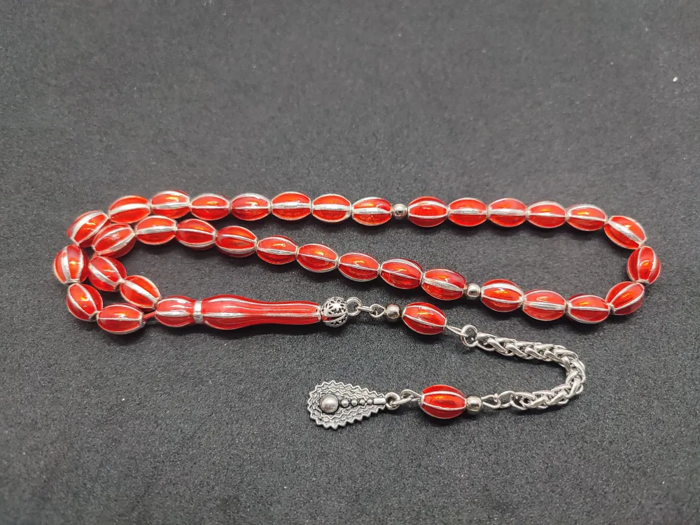 Bu Fi̇yata Yok!Altılı Yarma Model Düşük Ayar Gümüş Ve Mi̇neli̇ Kafes Model Tesbi̇h küçük resim 2