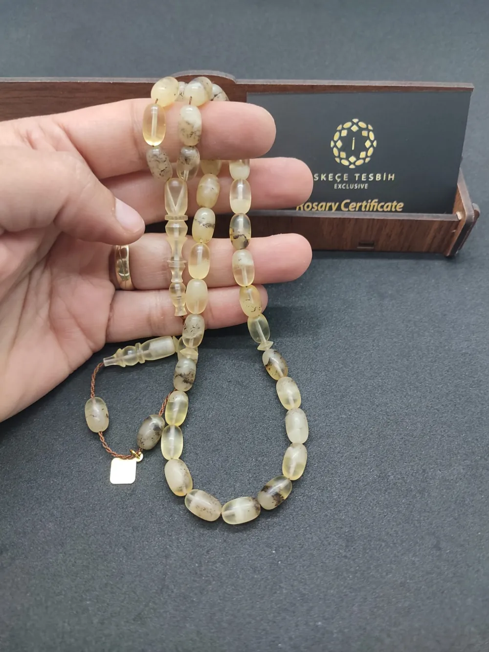 İskeçeli̇ Cemi̇l Usta Eseri̇ 19.35 Gr Toprak Fosi̇lli̇ 0.6 Mm Şeffaf Deli̇m Mat Kaya küçük resim 5