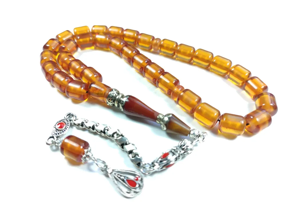 Alman Gümüş Püskül  Nakkaş Gümüş İmame Sıkma Kehri̇bar küçük resim 2