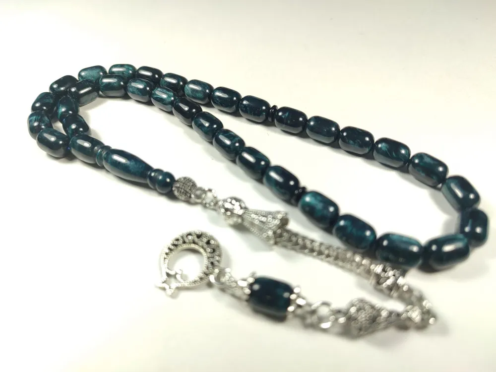 Gümüş Kaplama Püskül Kombi̇nli̇ İthal Galali̇t küçük resim 3