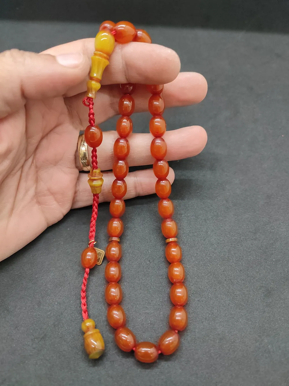 Junai̇d Hasan Usta Eseri̇ Kat Kat İpe Di̇zi̇li̇ Eski̇ Usul Çalışılma Sıkma Kehri̇bar küçük resim 4