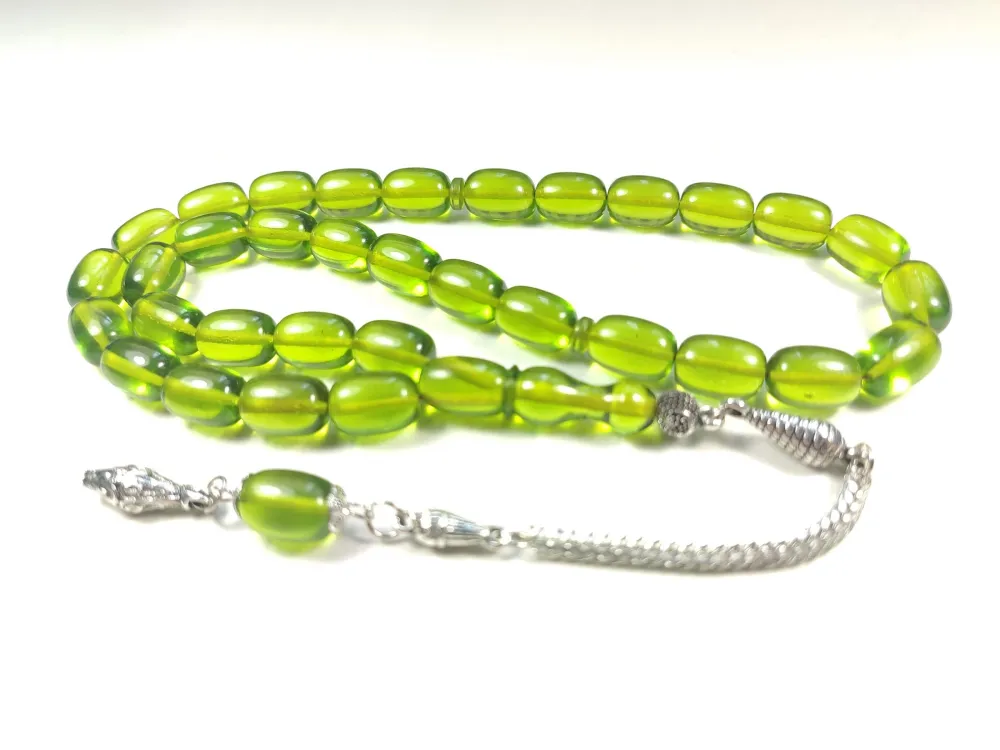 Gümüş Kaplama Püsküllü Çi̇ft Zımpara Çi̇ft Kat Ci̇lalı Alman Zar  Kehri̇bar küçük resim 3