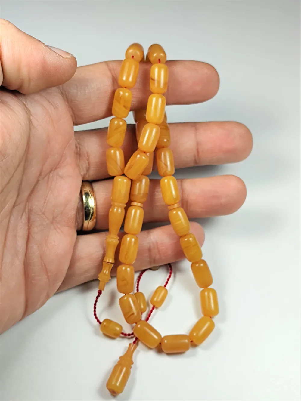 Mehmet Sancaktar Usta İşi̇ İmzalı Mühürlü İmame Oturtma  Sıkma Kehri̇bar küçük resim 4