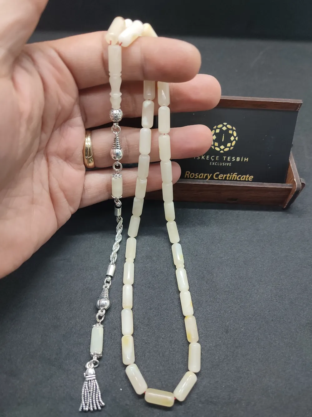 Ahşap Kutulu  Gümüş Püsküllü 14.15 Gr. Rus Kali̇ngrad Kaya Damla küçük resim 5