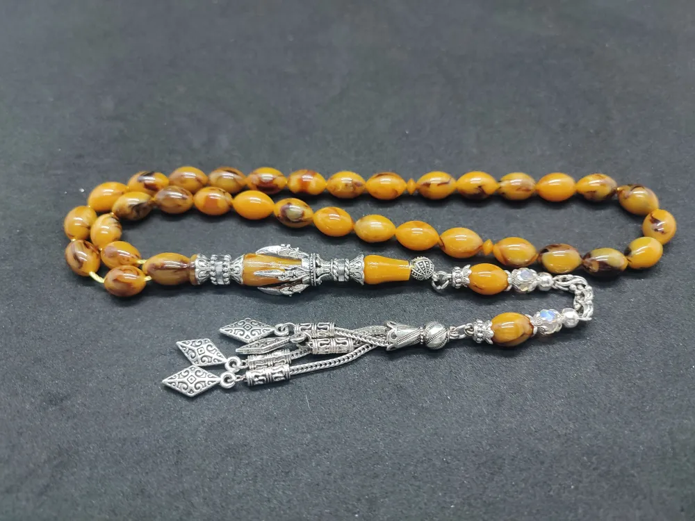 Zeyn Usta Eseri̇ Gümüş Nakkaş İmame Pençe Model Sıkma Kehri̇bar küçük resim 3