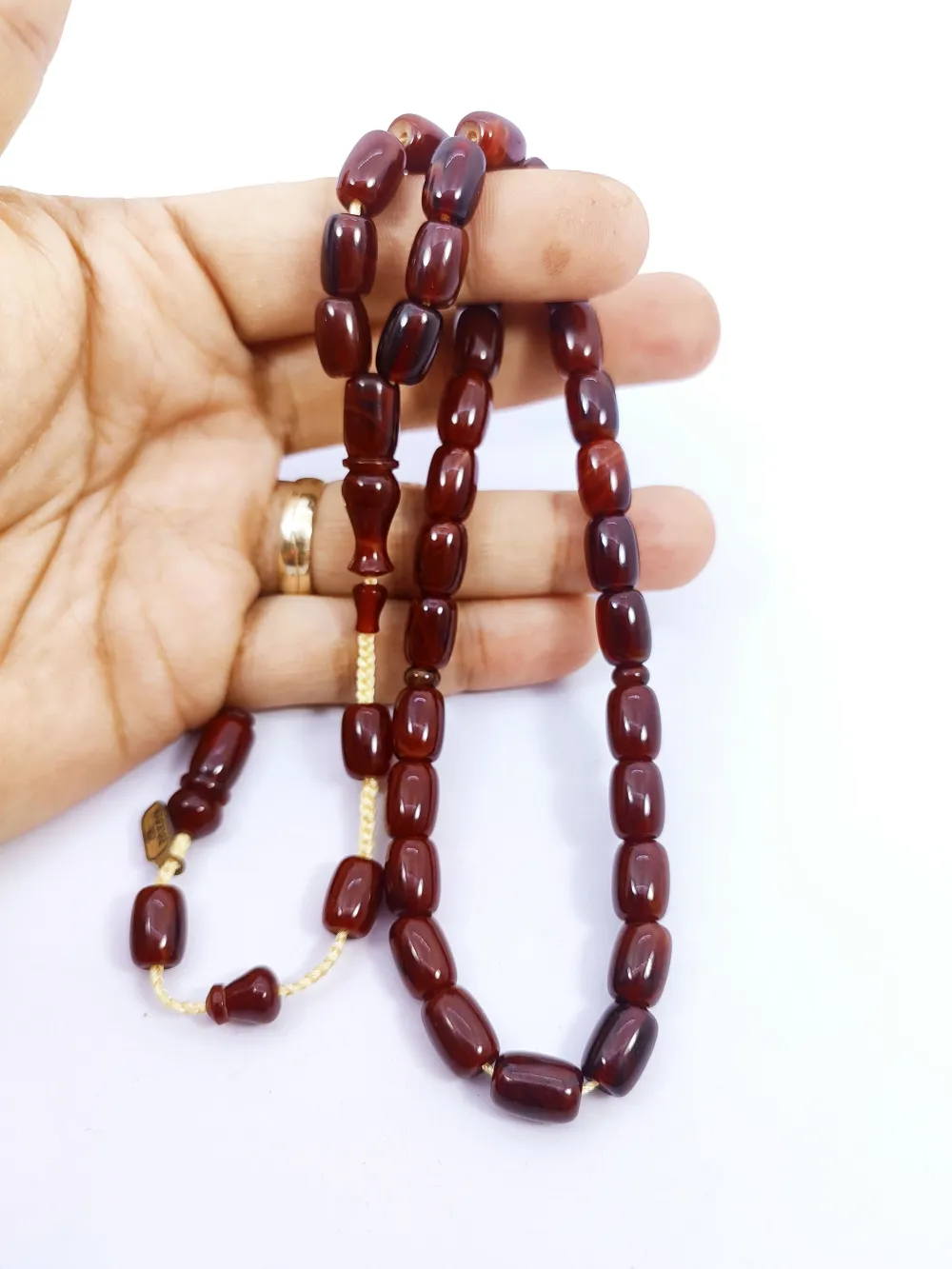 İsa Balkaya Eseri̇ Koni̇k Deli̇m(Eski̇ Usul) 12 Kat İpe Di̇zi̇li̇ Eski̇ Sıkma Kehri̇bar küçük resim 4