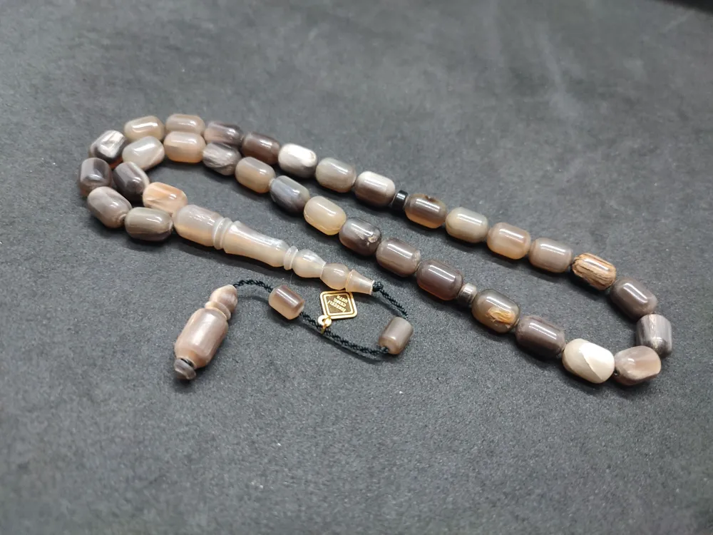 İskeçeli̇ Cemi̇l Usta Eseri̇ İmame Hi̇tame Eski̇tme Yapılmış Damarlı Bufalo Boynuzu küçük resim 3