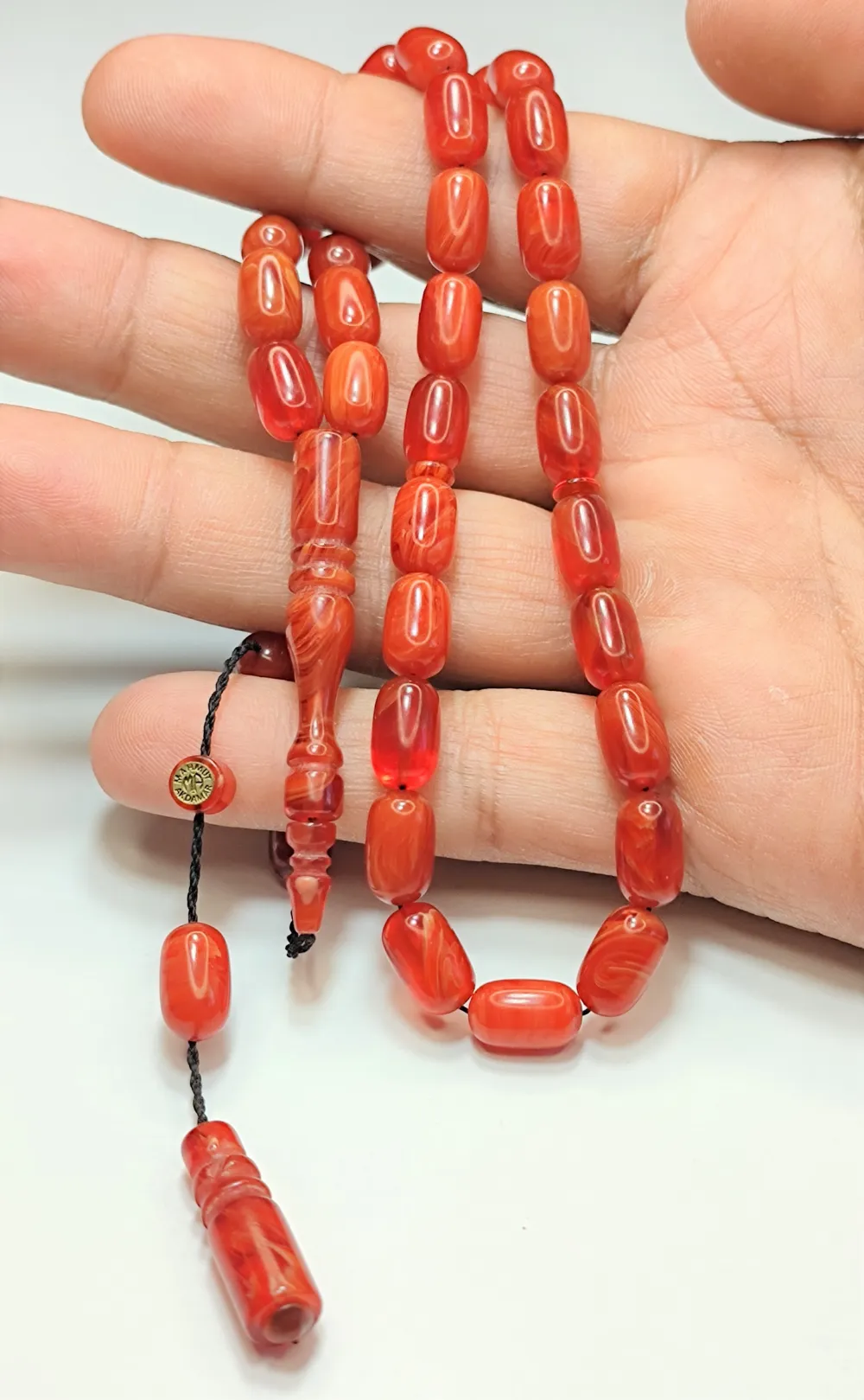 Mehmet Sancaktar Usta İşi̇ İmzalı Mühürlü  Model Sıkma Kehri̇bar küçük resim 3