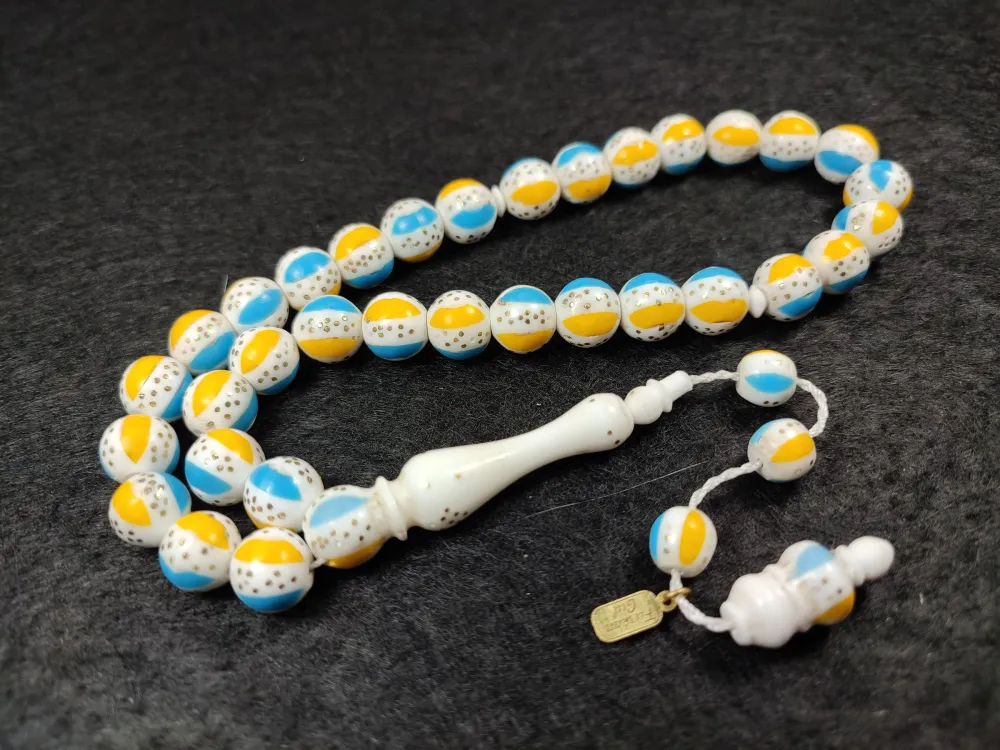 İskeçeli̇ Cemi̇l Usta İşi̇ İmzalı Fi̇ruze İşlemeli̇ Sarmal Deve Kemi̇ği̇ küçük resim 2