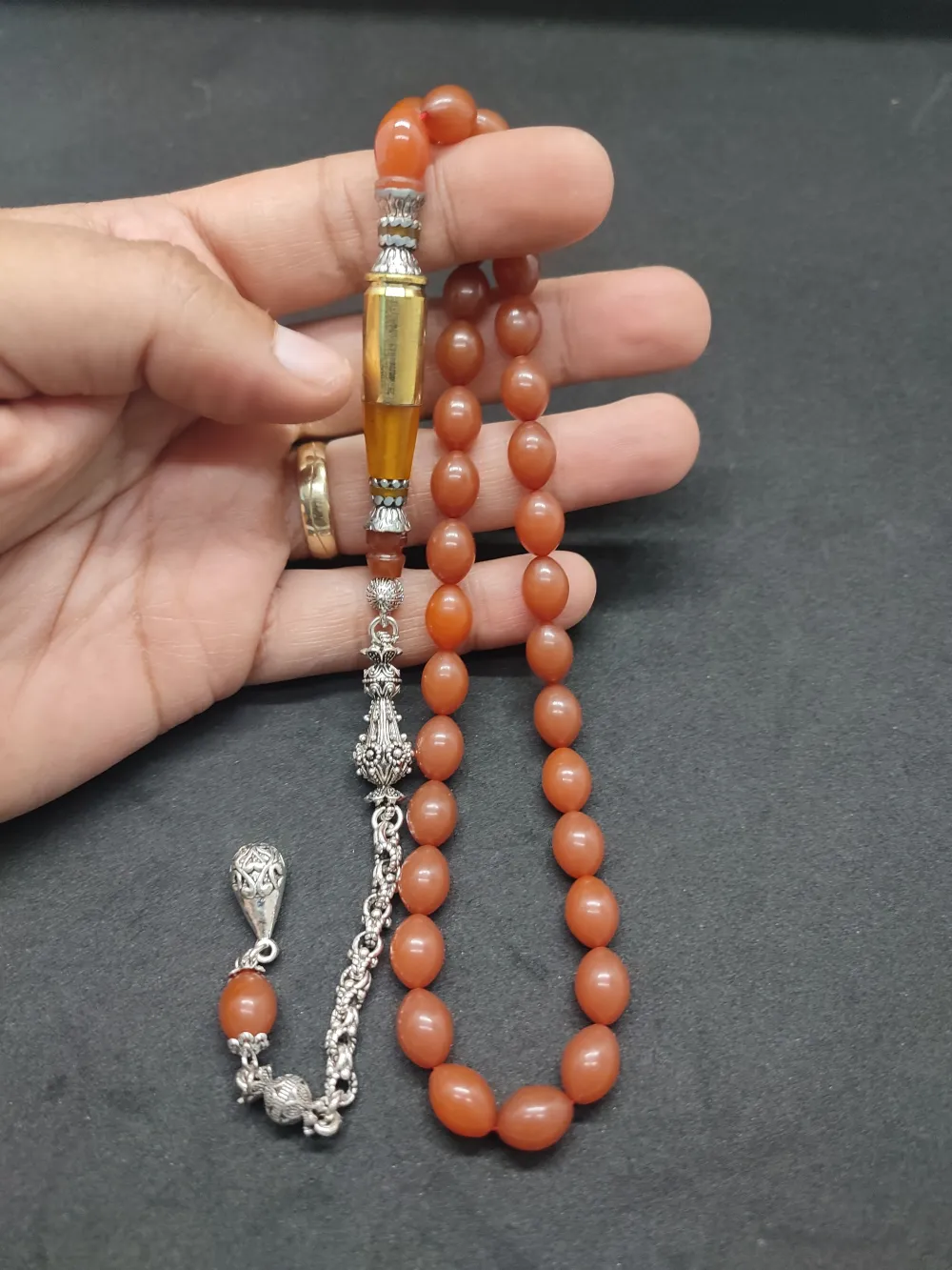 İmame Mermi̇ Kovanı Ve 925 Ayar Gümüş Nakkaş Kombi̇nli̇ Yemen Zar küçük resim 5