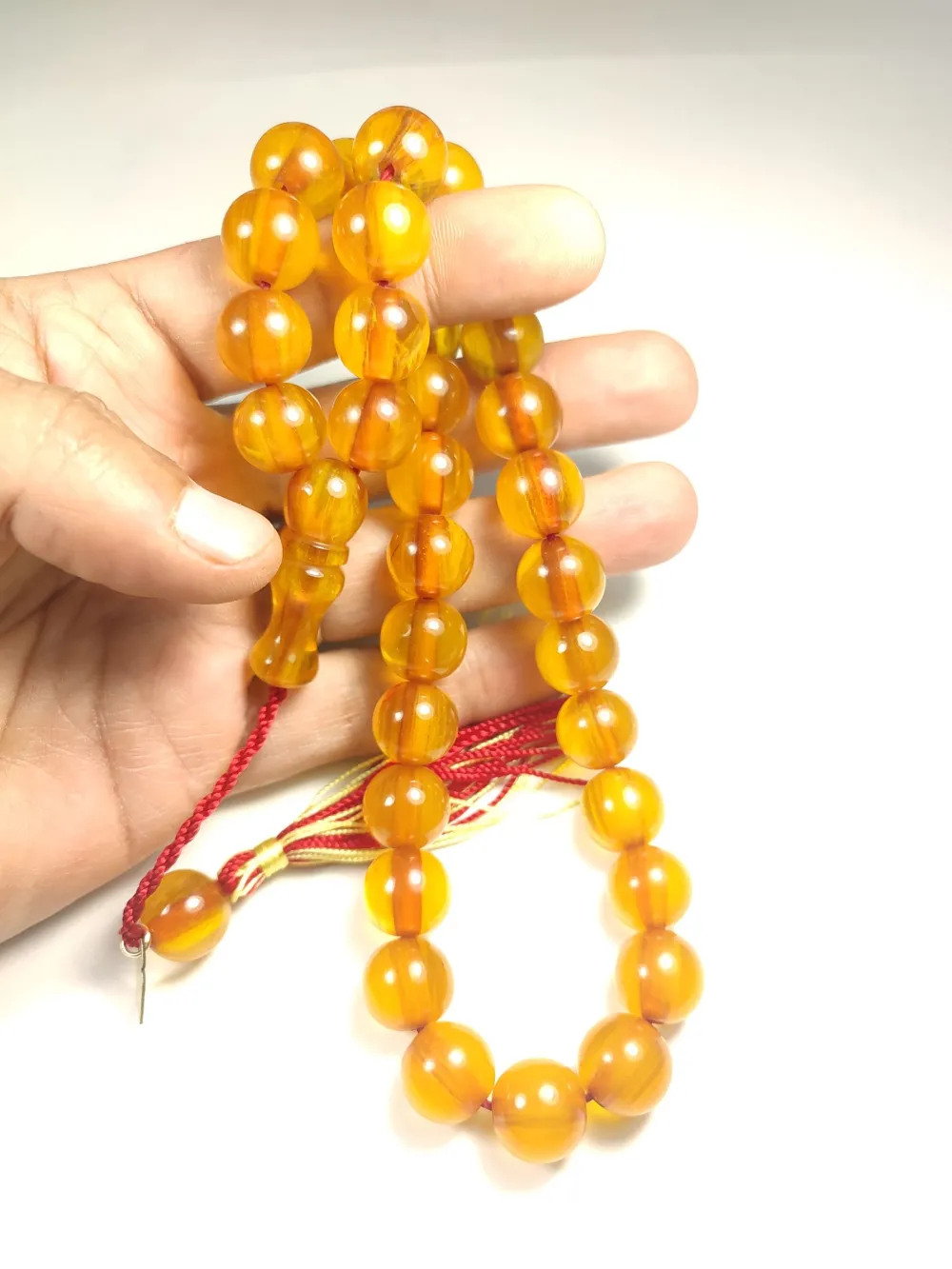 Ebu Zeyn Usta İşi̇ İmzalı Rengi̇n Zi̇rvesi̇ Bi̇r Sıkma Kehri̇bar Kopyası küçük resim 4