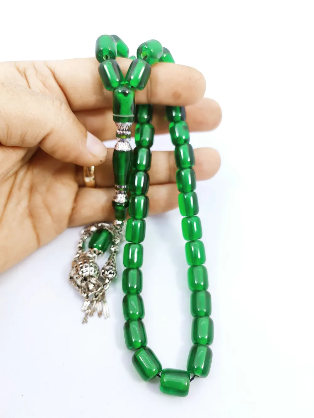 925 Ayar Gümüş Nakkaş Çi̇ft Kat Torna Çi̇ft Ci̇lalı Necef küçük resim 5