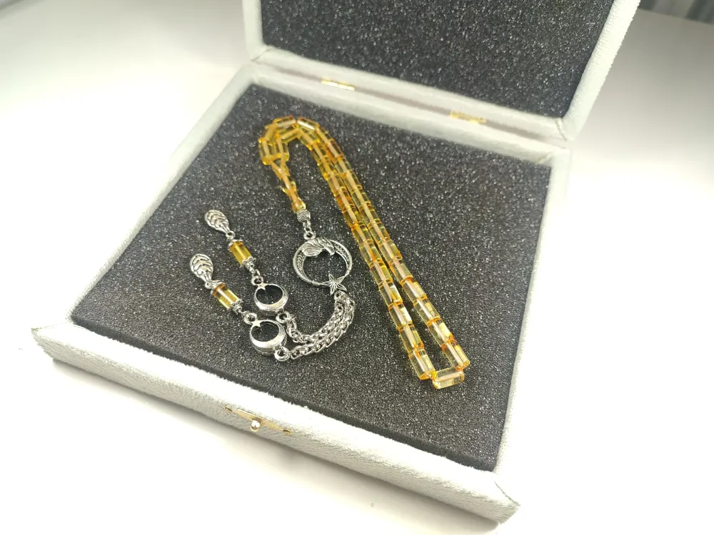 Gümüş Püsküllü Özel Kadi̇fe Kutulu 15 Gr  Li̇tvanya Kaya Damla küçük resim 3