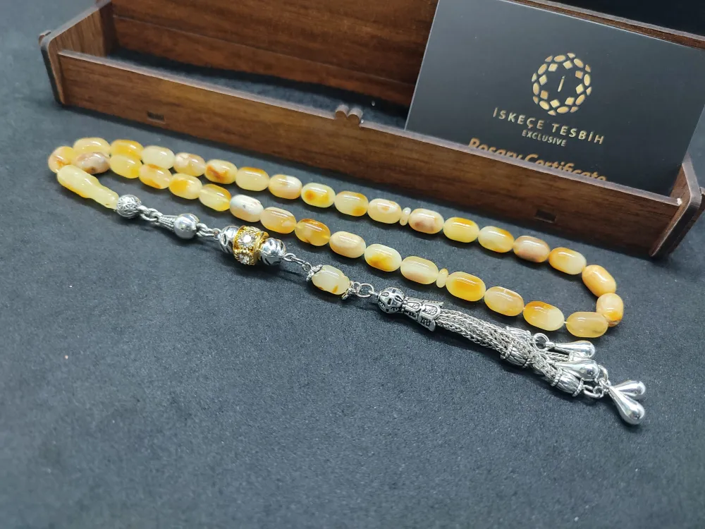 Ahşap Kutulu  6.75 Gr. Gümüş Püsküllü Toprak Fosi̇lli̇ 13.20 Gr. Rus Kaya Damla