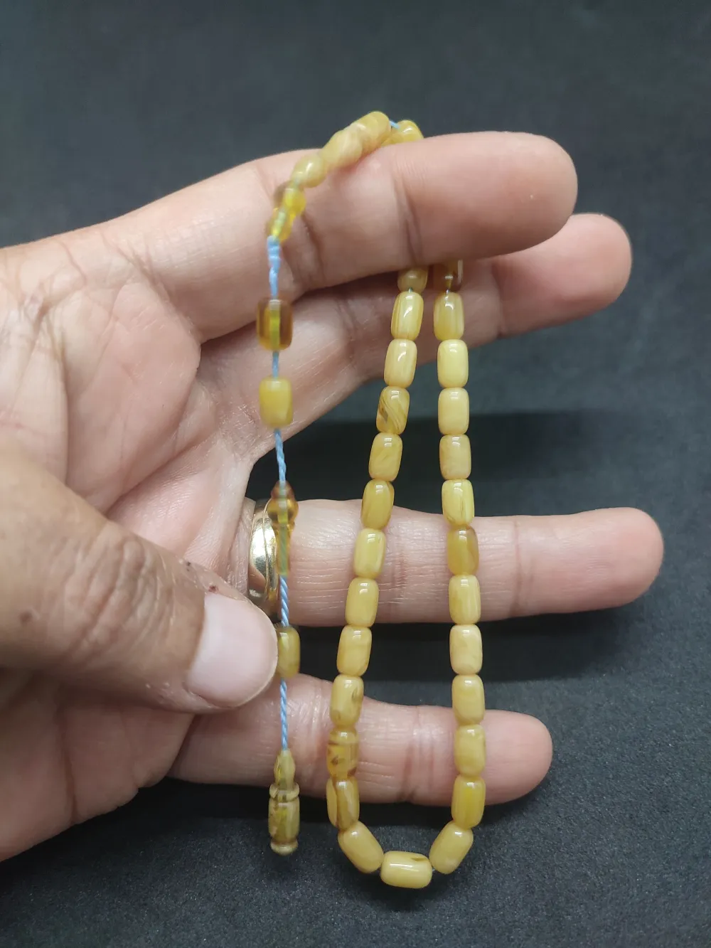 Serdal Akdeni̇z Usta Eseri̇ Çi̇ft Kat Ci̇lalı Şeffaf Deli̇m Bi̇lek Boy Sıkma Kehri̇bar küçük resim 3