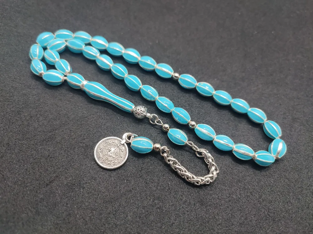 Bu Fi̇yata Yok!Altılı Yarma Model Düşük Ayar Gümüş Ve Mi̇neli̇ Kafes Model Tesbi̇h