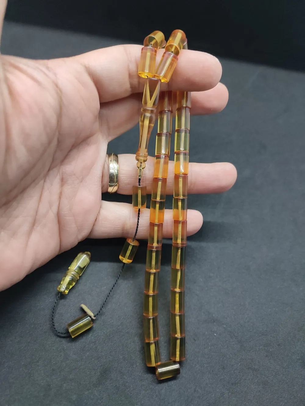 Uğur Şener Usta Eseri̇ 0.6 Şeffaf Deli̇m Çi̇ft Kat Ci̇lalı Ok Gi̇bi̇ Sıkma Kehri̇bar küçük resim 5