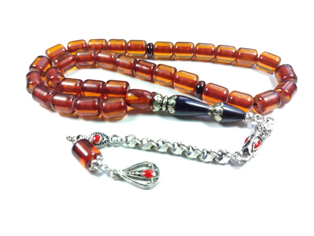 Alman Gümüş Püskül  Nakkaş Gümüş İmame Sıkma Kehri̇bar küçük resim 3