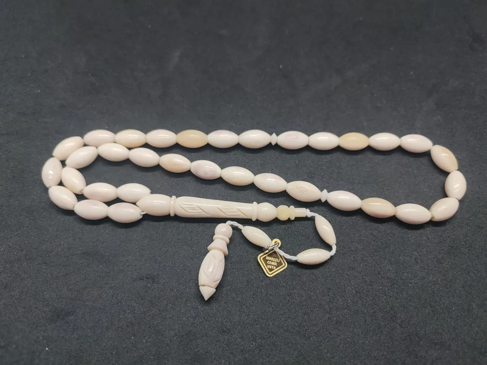 İskeçeli̇ Cemi̇l Usta Eseri̇ Mevlevi̇ Model Kalem Oyma Naturel Bali̇na Kemi̇ği̇ küçük resim 3