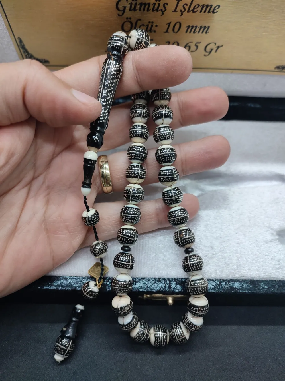 Deri̇ Kutu 1000 Ayar Gümüş Çakımlı 3 Çember Yusur-İ İşleme Has 43.75 Gr.fi̇l Di̇şi̇ küçük resim 5