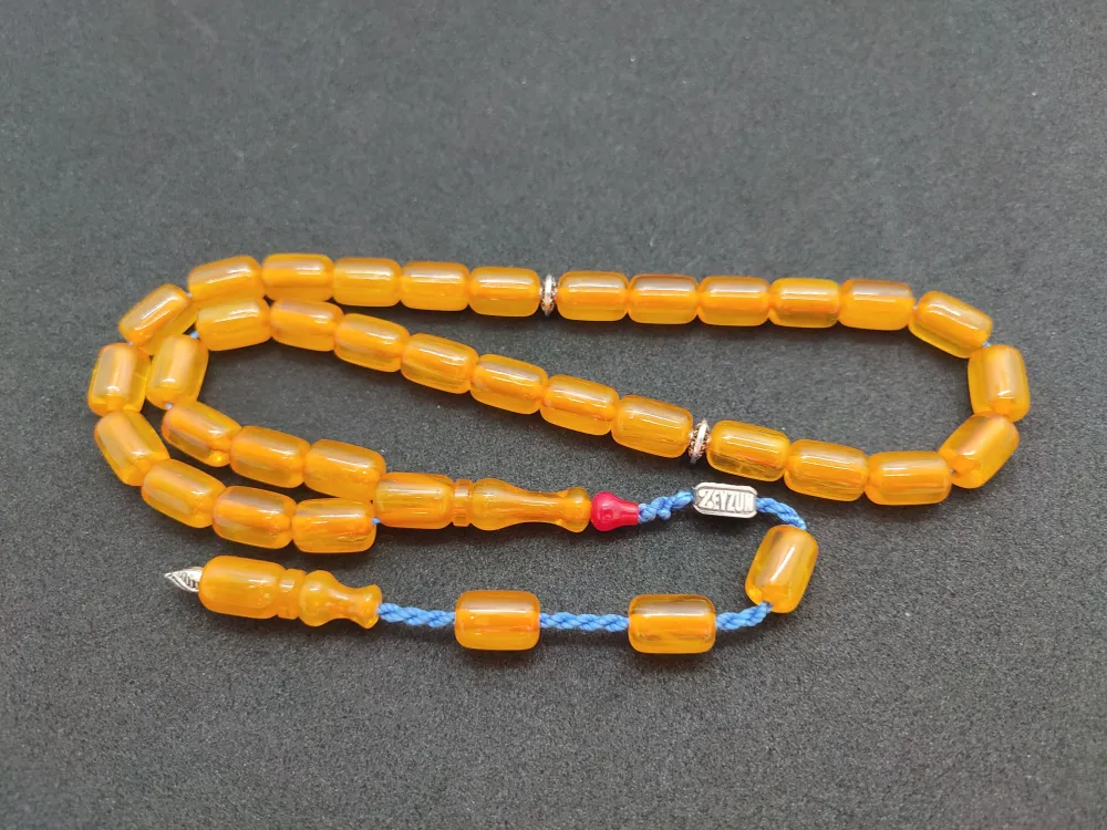 Zeyzun Usta Eseri̇ Di̇k Damar (İmza Çi̇vi̇ Ara Pulları Gümüş) Sıkma Kehri̇bar küçük resim 3