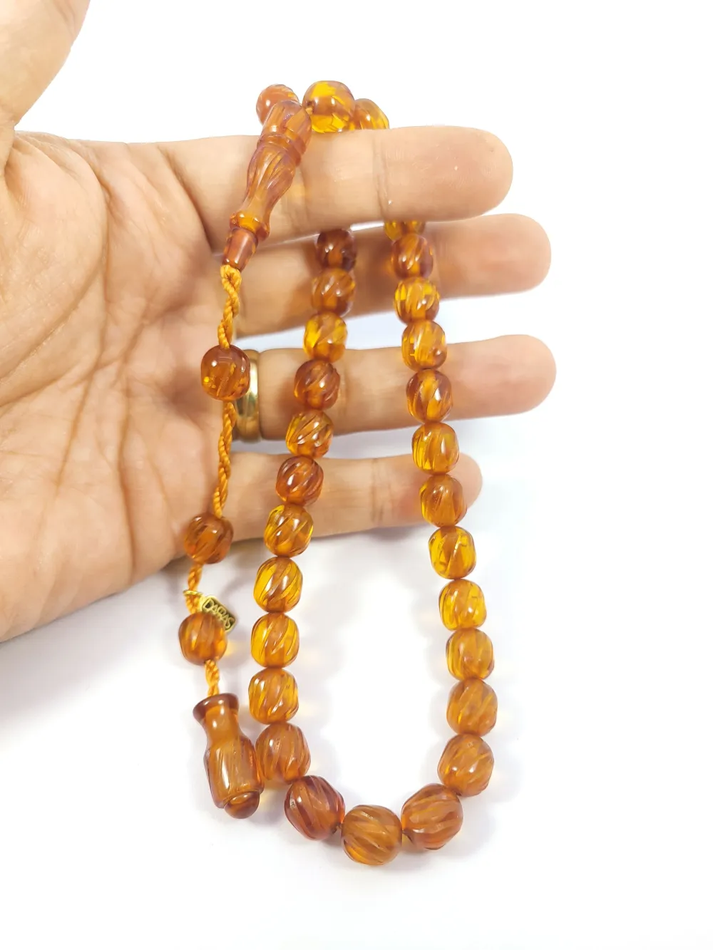 Muhammed Dabbas Usta İşi̇ İmzalı Kalem Oyma Sıkma Kehri̇bar küçük resim 5