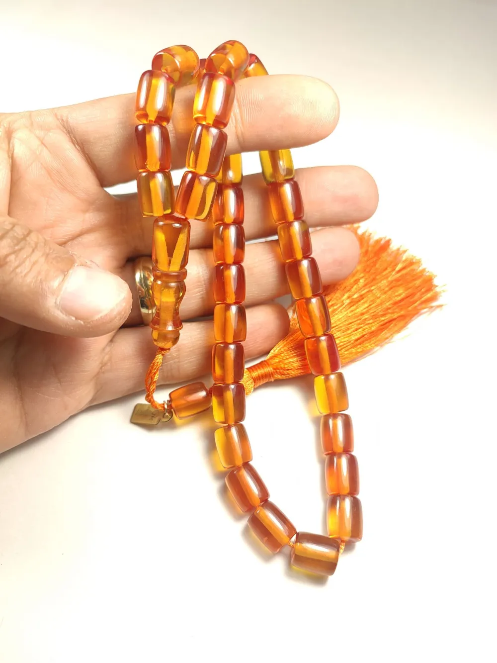 Ebu Zeyn Usta İşi̇ İmzalı İri̇ Boy  Osmanlı Torunu Ateş Kehri̇bar küçük resim 4