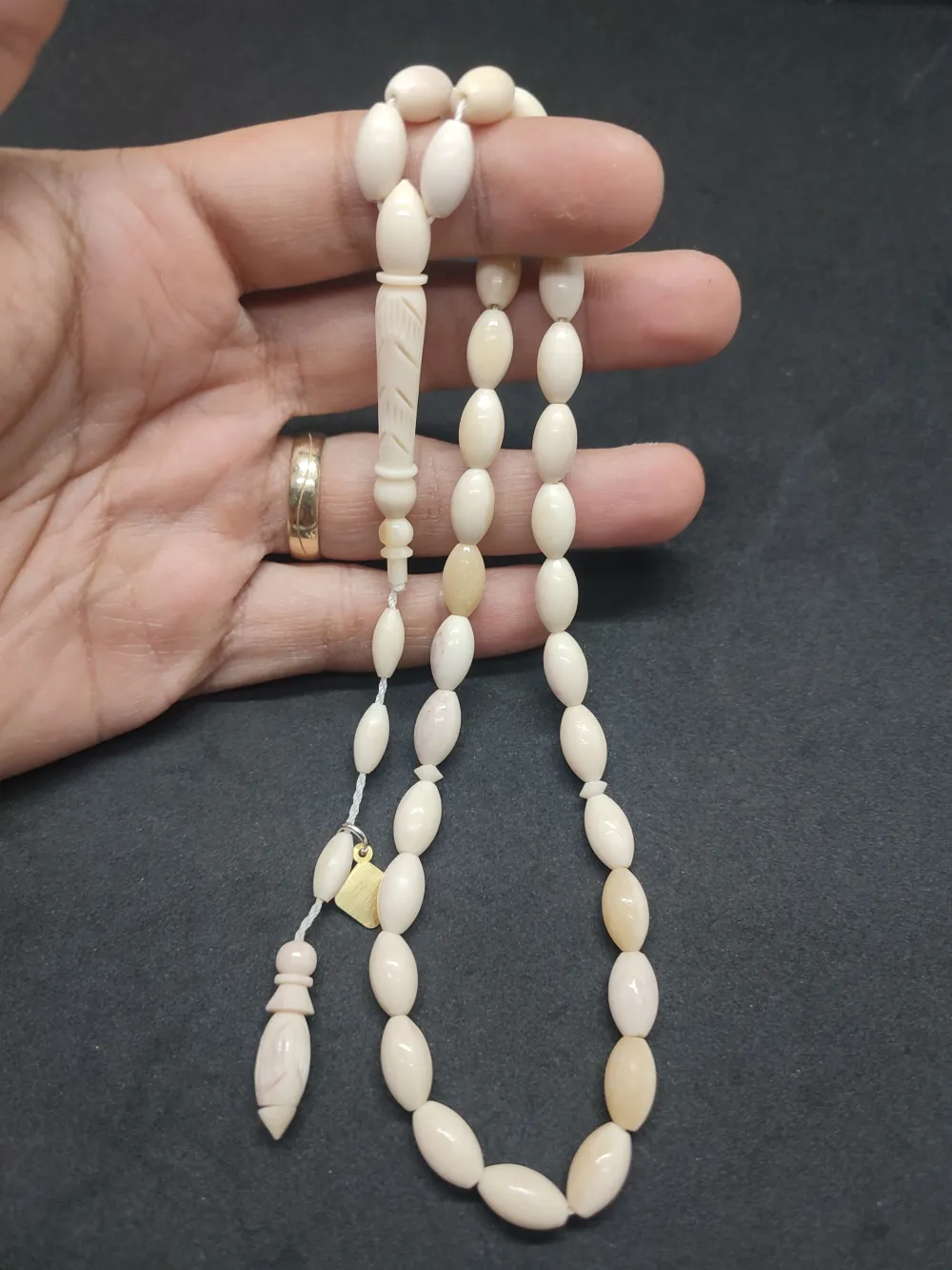 İskeçeli̇ Cemi̇l Usta Eseri̇ Mevlevi̇ Model Kalem Oyma Naturel Bali̇na Kemi̇ği̇ küçük resim 2