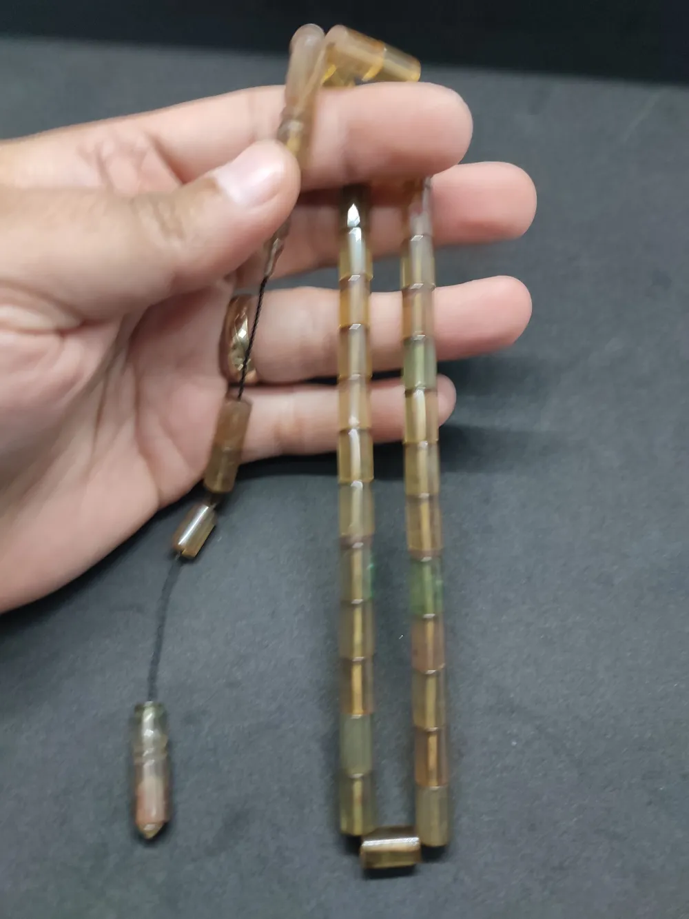 Uğur Şener Usta Eseri̇ 0.6 Şeffaf Deli̇m Çi̇ft Kat Ci̇lalı Ok Gi̇bi̇ Sıkma Kehri̇bar küçük resim 5