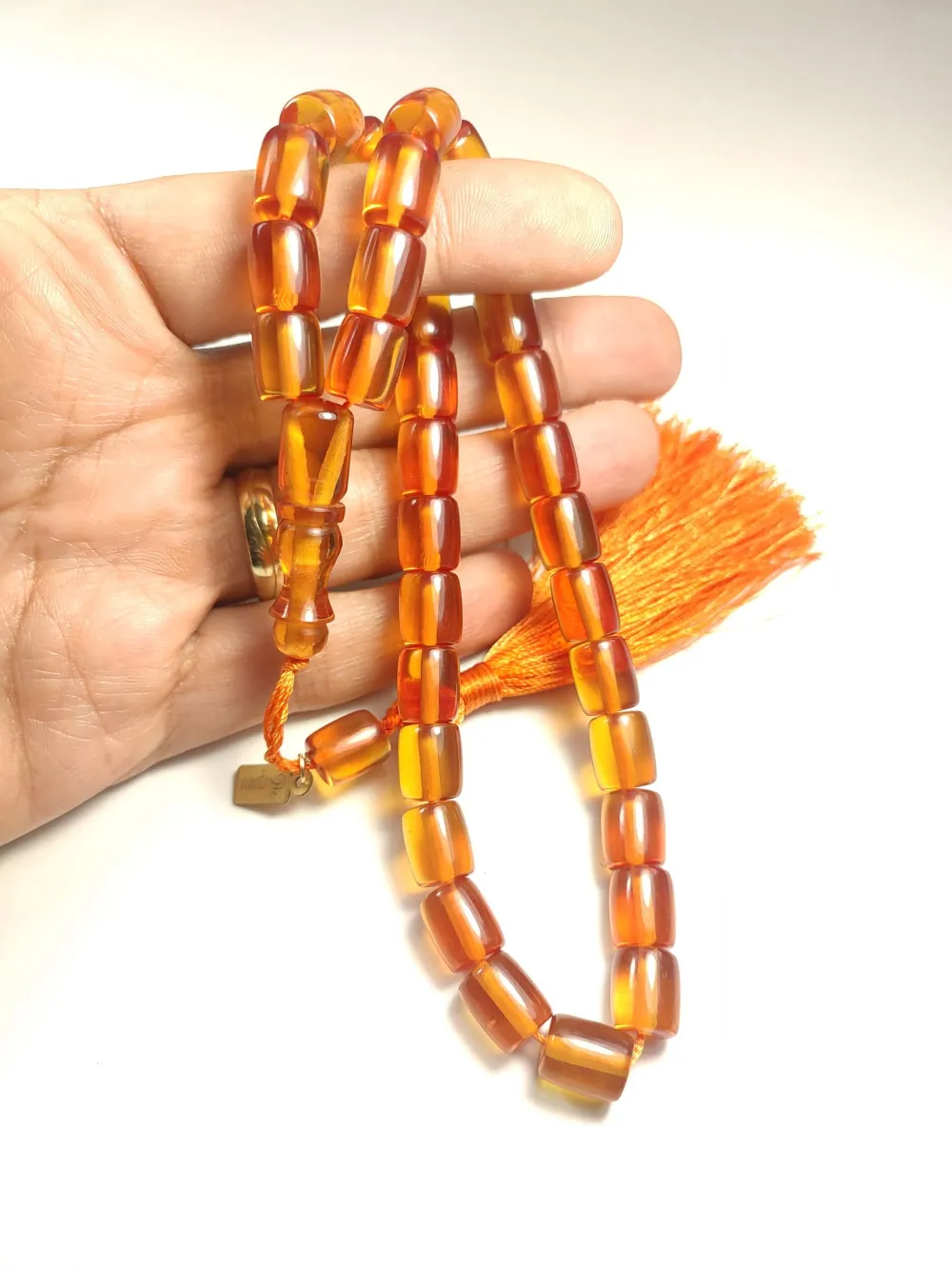 Ebu Zeyn Usta İşi̇ İmzalı İri̇ Boy  Osmanlı Torunu Ateş Kehri̇bar küçük resim 5