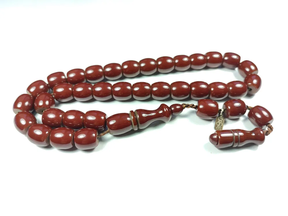 Dabbas Usta İşi̇ İmzalı (İmzası Gümüştür) Sıkma Kehri̇bar küçük resim 2