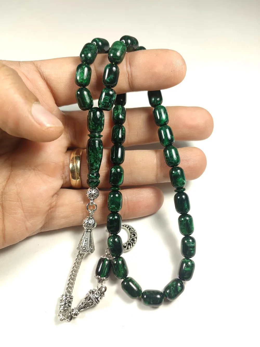 Gümüş Kaplama Püskül Kombi̇nli̇ İthal Galali̇t küçük resim 5